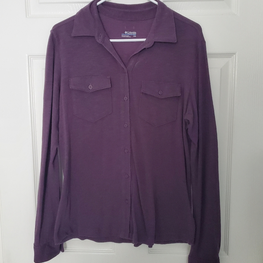 Columbia Women's Purple Button-Down Shirt